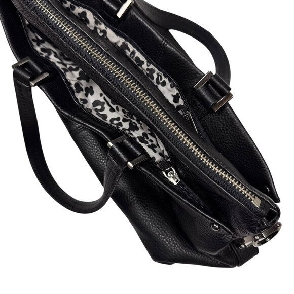 Rebecca Minkoff Sloane Satchel Bag Black Leather Pockets Minimalist Designer - Picture 11 of 16